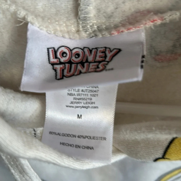 Warner Bros. hoodie sweatshirt Looney Tunes size medium Bugs Bunny Tweety Daffy - Picture 3 of 4